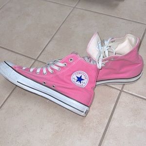Pink high top converse